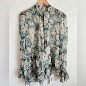 Zimmermann Silk Floral Polka Dot Blouse Size 6